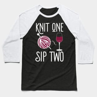 Knit One Sip Two Baseball T-Shirt